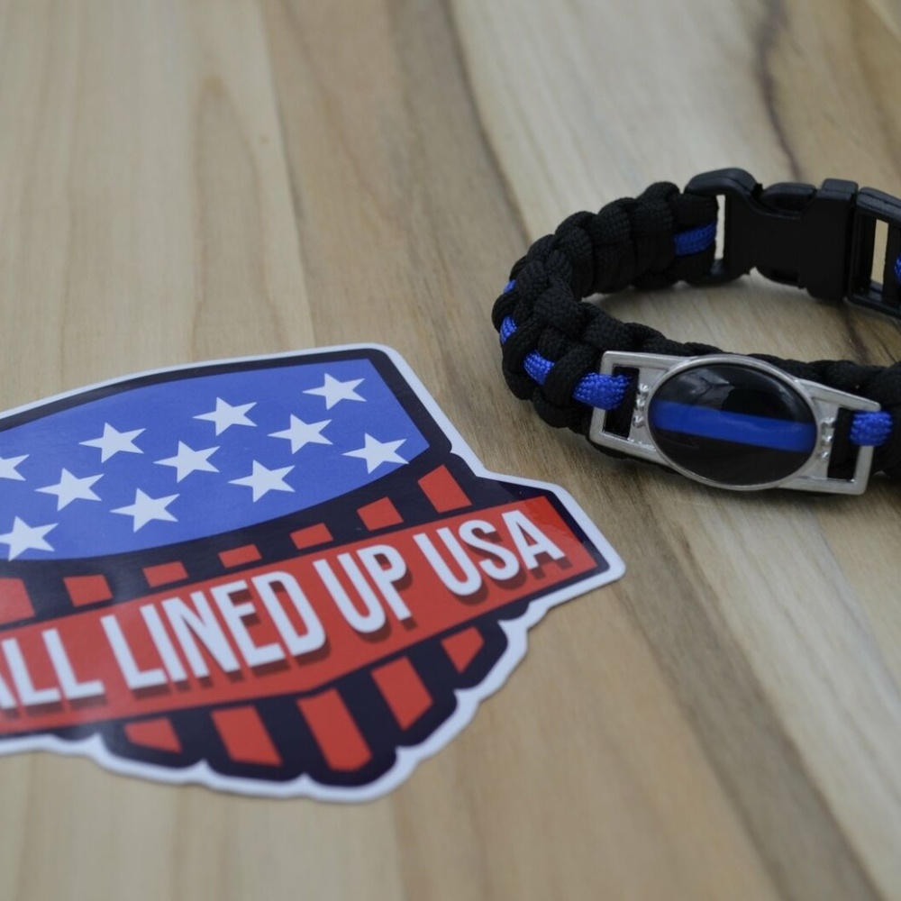 Thin Blue line Plate Paracord Bracelet